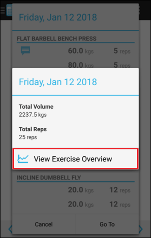 Calendar Month View Workout Overview