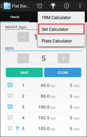 Training Screen Set Calculator