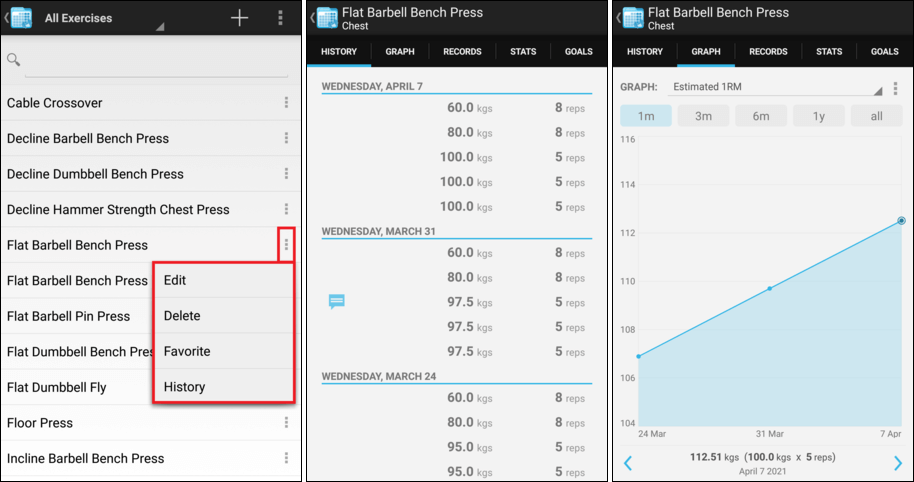 View Exercise History