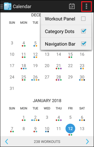 Calendar Month View Overflow Menu